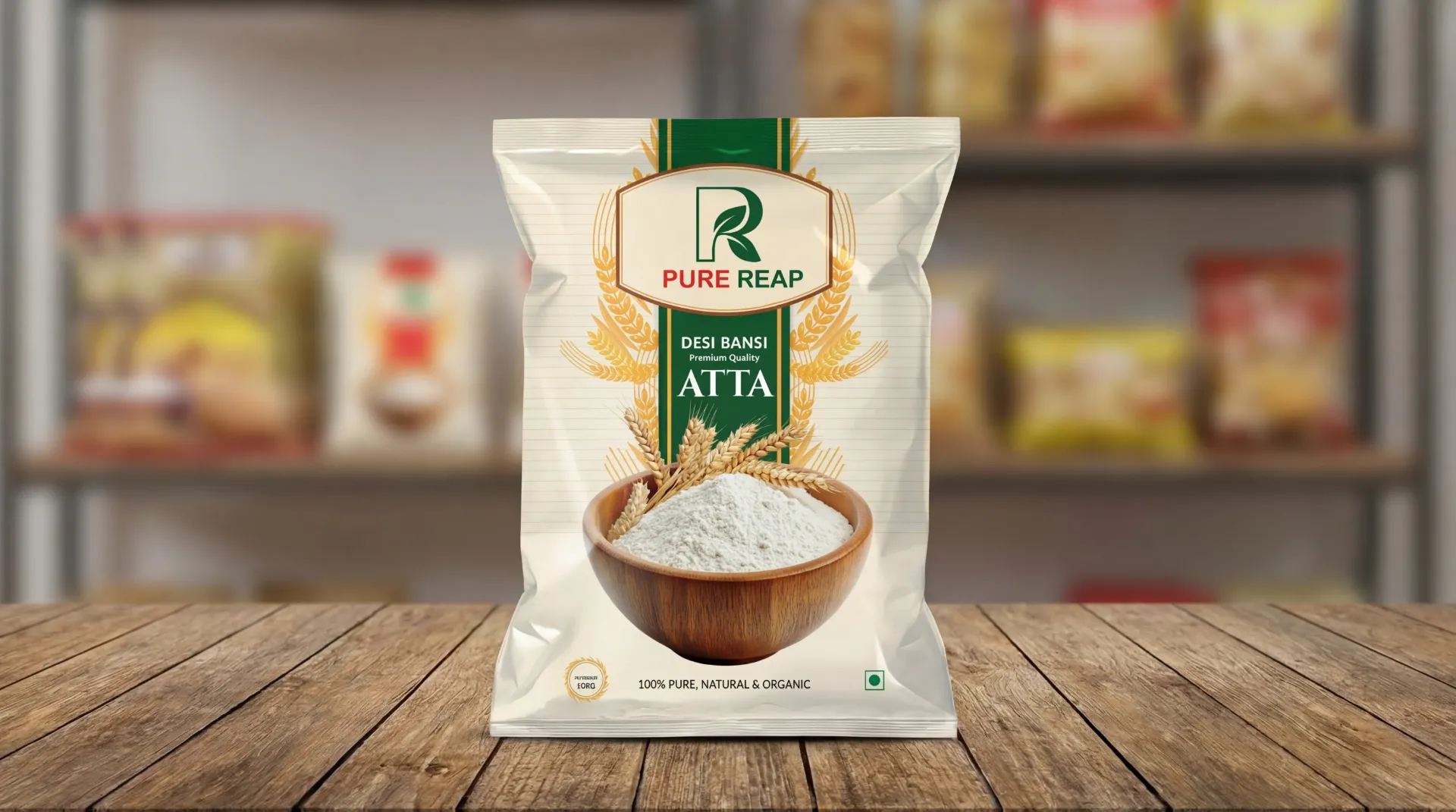 [DB002] Pure Reap Organic Farms - Dasi Bansi Wheat Flour (10kg) | High Dietary Fiber for Easy Digestion | Low Sugar | High Protein | Pure Wheat Atta | Pure Reap Atta | Ready on Demand |