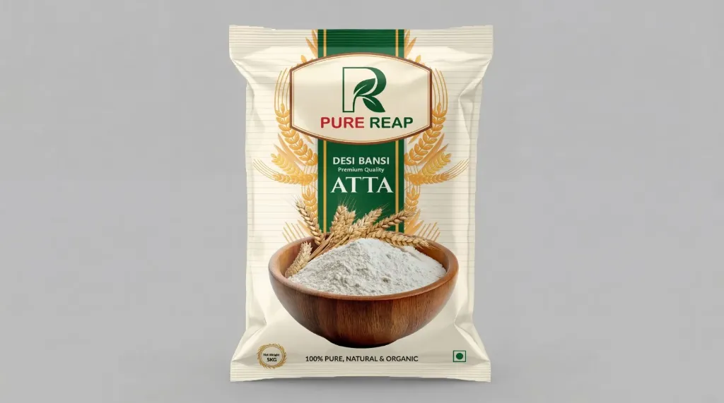 [DB001] Pure Reap Organic Farms - Dasi Bansi Wheat Flour (5kg) | High Dietary Fiber for Easy Digestion | Low Sugar | High Protein | Pure Wheat Atta | Pure Reap Atta | Ready on Demand |