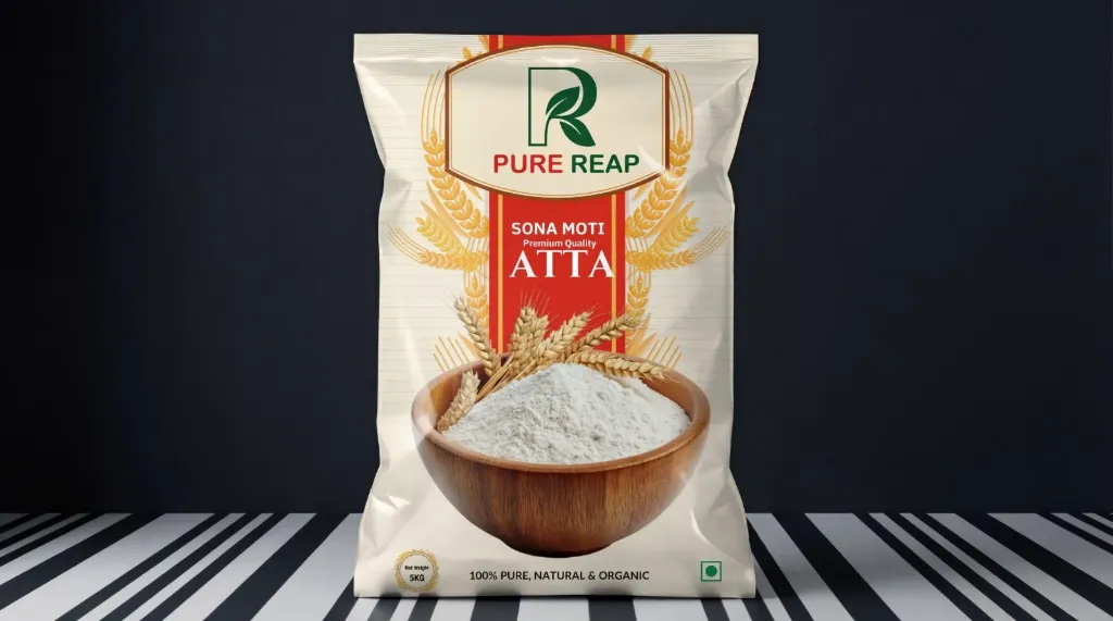 [MP001] Pure Reap Organic Farms - MP Sharbati Wheat Flour (5kg) | No Trans Fat | Good for Health | Low Sugar | High Protein | Pure Wheat Atta | Pure Reap Atta | Ready on Demand |