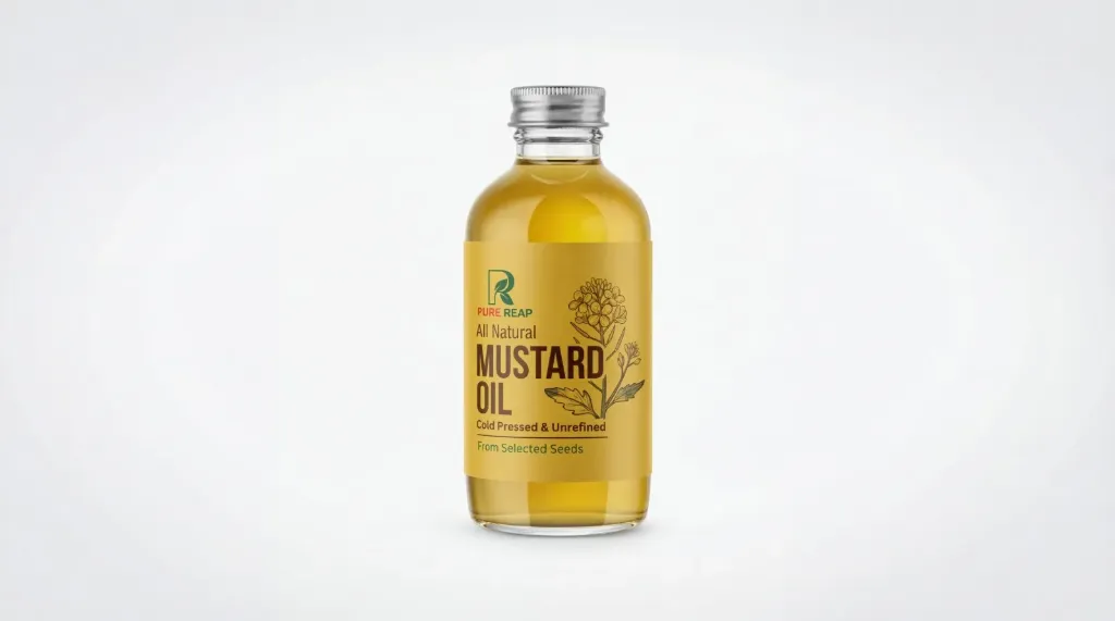 [YM001] PURE REAP Organic Farms Yellow Mustard Oil / Sarso Ka Tel (1L), | Made using farm grown Mustard seeds | Cold-Pressed and Single-Filtered Oil for healthier Cooking | कच्ची घानी, Natural and Unrefined